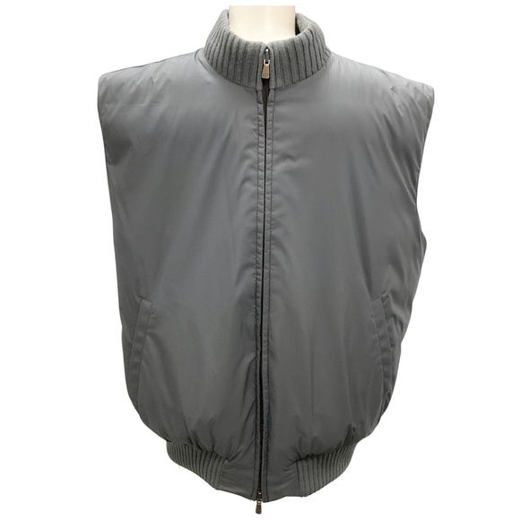 LORO PIANA MEN'S GREY REVERSIBLE STORM SYSTEM RAIN & WIND PROTECTION VEST - Picture 1 of 10